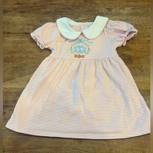 Bayou Blanks Knit‎ Peter Pan Collar Dress w/ SHS initial / fall monogram 12m